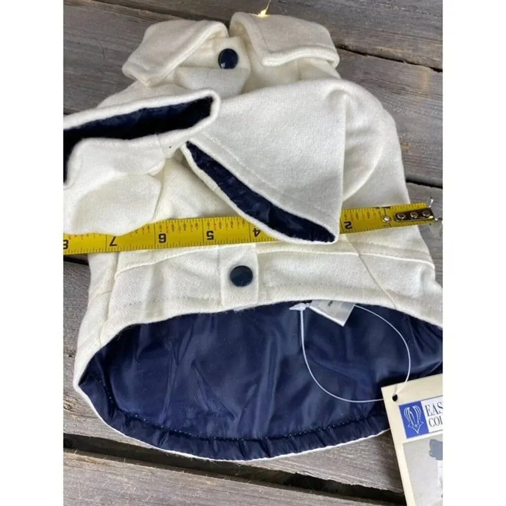 East Side Collection Pets On Parade X Small Creme Wool Blend Dog Coat